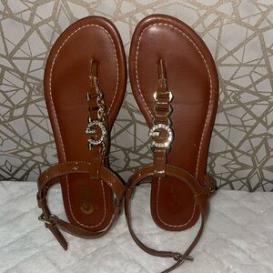 Women's Black and Brown Sandals